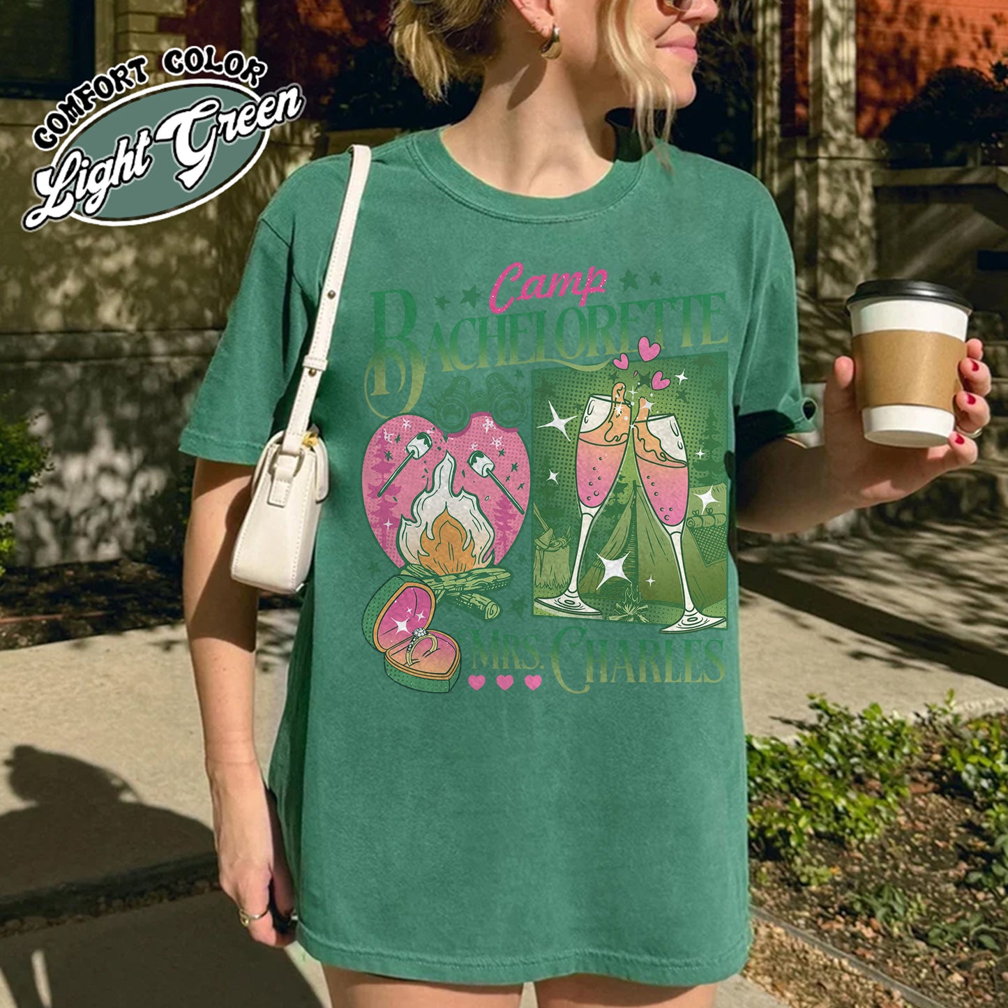 Bachelorette Comfort Color Shirt, Custom Camp Bachelorette Party Shirt, Hiking Bridal Party Shirt