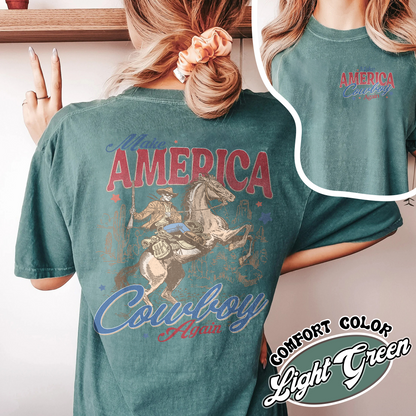 Make America Cowboy Again Comfort Colors Shirt,Make America Cowboy Again Tshirt,4th of July Shirts,4th of July Western Comfort Colors Shirt