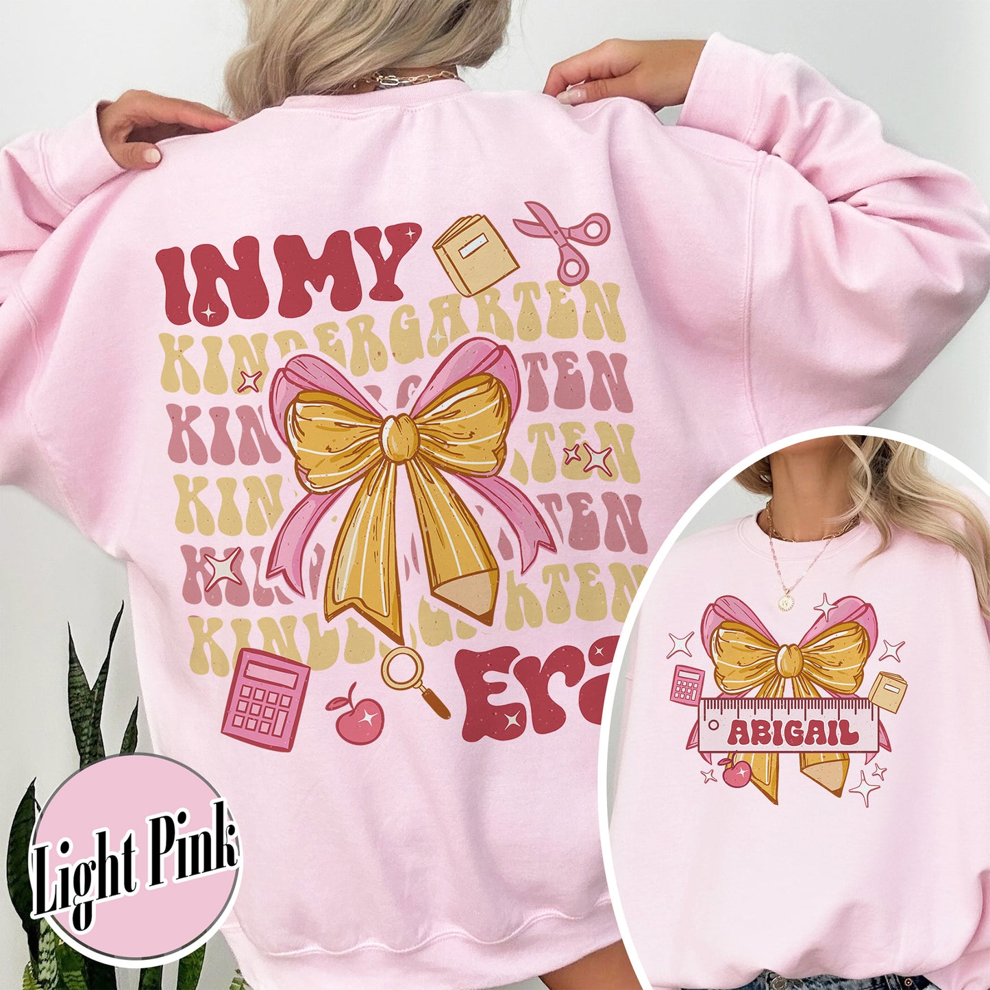 Back to School Sweatshirt, in My Kindergarten Era Sweatshirt, Custom Name Kinder Sweatshirts