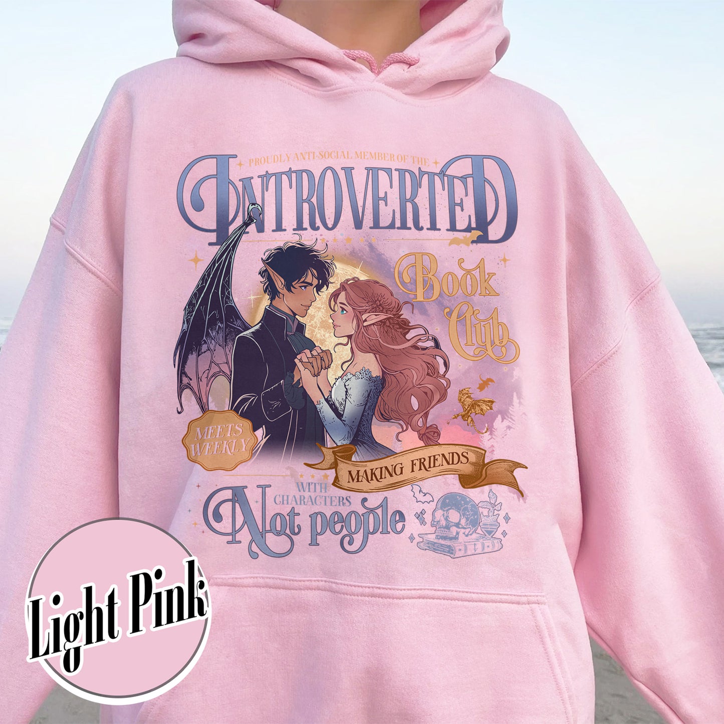 Introverted Book Club Hoodie, Romantasy Readers Society Hoodie, Antisocial Book Club