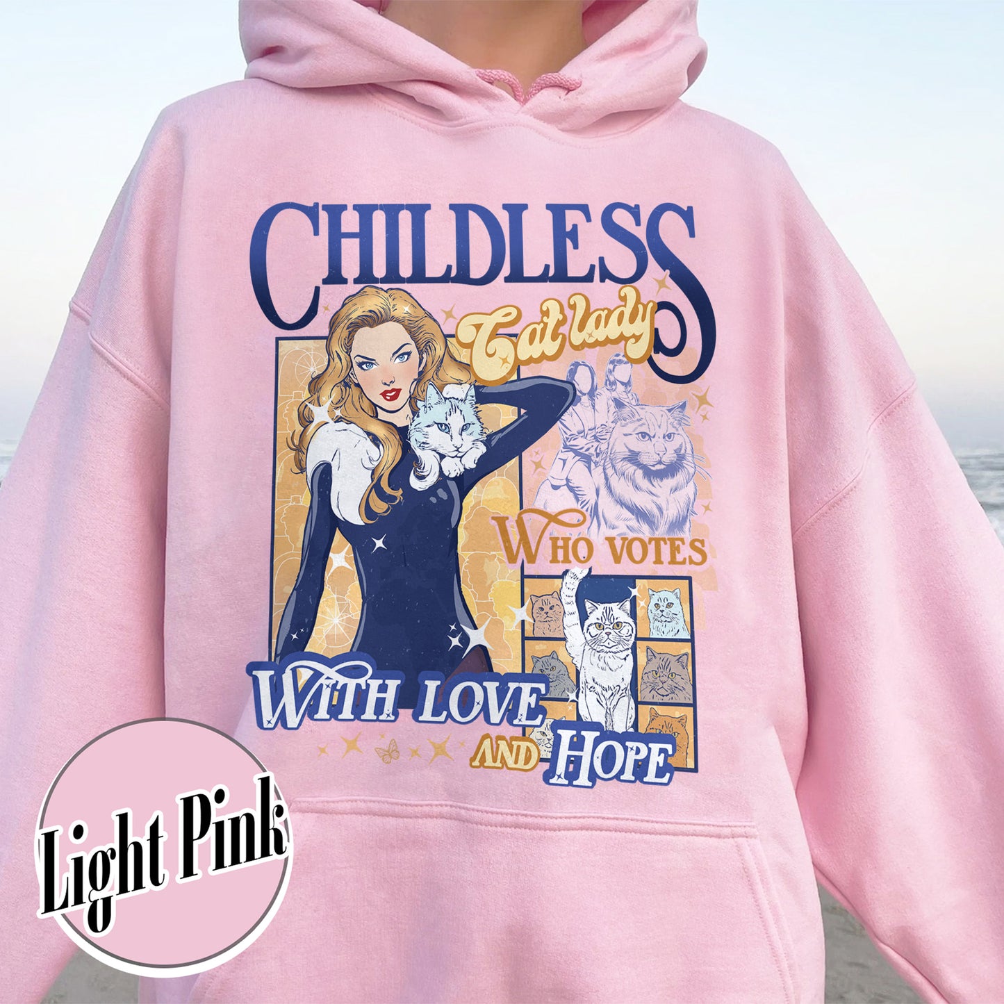 Election Hoodie, Childless Cat Lady Hoodie, Cat Lover Hoodie, I Vote Hoodie, Vote Blue Election Hoodie