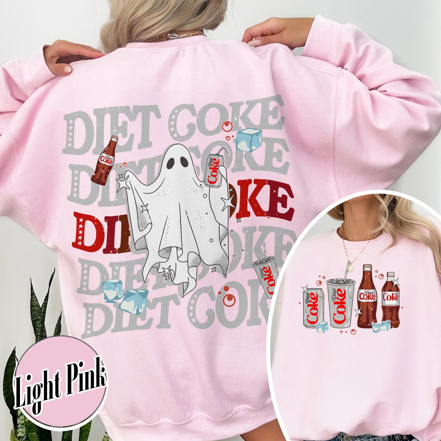 Halloweeen Ghost Sweatshirt, Diet Coke Ghost Sweatshirt, Diet Coke Teacher Sweatshirt