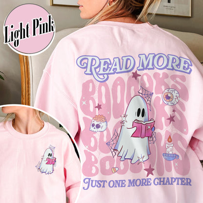 Halloween Book Lover Sweatshirt, Read More Booooks Halloween Sweatshirt, Spooky Season Sweatshirt