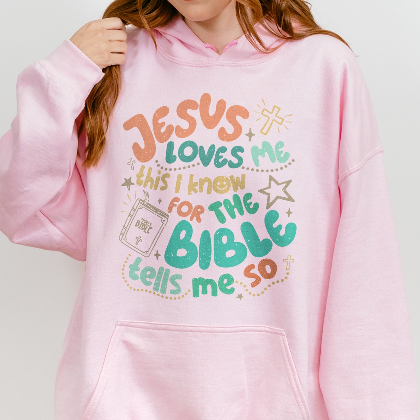 Jesus Loves Me This I Know Hoodie: Christian Bible Verse Hoodie, Kids Youth Faith Hoodie