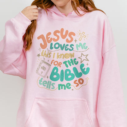 Jesus Loves Me This I Know Hoodie: Christian Bible Verse Hoodie, Kids Youth Faith Hoodie