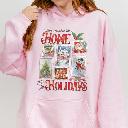 Home for the Holidays Hoodie: Vintage Christmas Hoodie, Merry Xmas Hoodie, Festive Family Xmas Hoodie