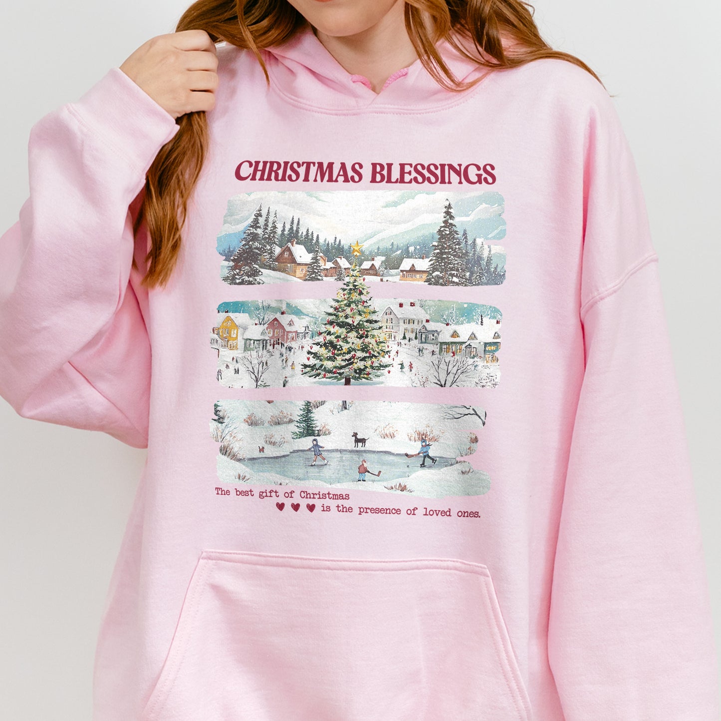 Merry Christmas Hoodie: Christmas Blessings Hoodie, Cute Santa Hoodie, Xmas Hoodie