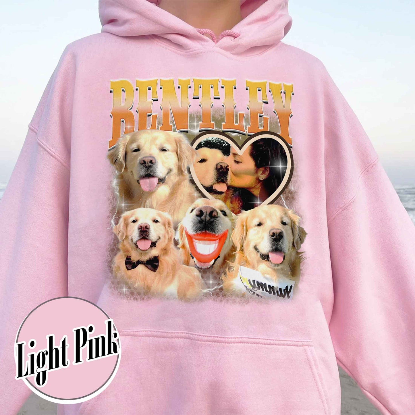 Custom Hoodie, Custom Pet Photo Hoodie, Custom Retro Dog Bootleg Hoodie, Pet Lovers Gift