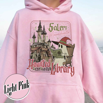 Halloween Book Lover Hoodie, the Haunted Library Hoodie, Salem Book Club Hoodie