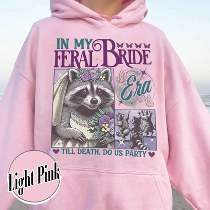 Retro Raccoon Hoodie, Funny Bride Hoodie, Raccoon Bride Hoodie, in My Raccoon Bride Era Hoodie