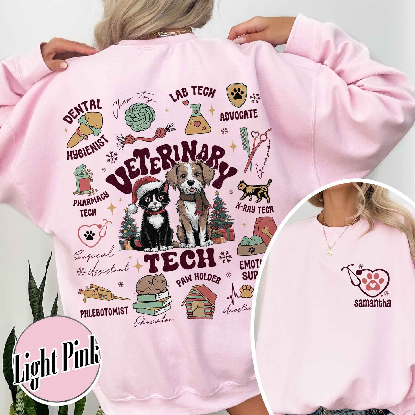 Vet Tech Sweatshirt Personalized, Vet Tech Week 2024, Custom Christmas Vet Tech Sweatshirt, Custom Vet Assistant Sweatshirt, Animal Doctor Gift, Nurse Vet Sweatshirt