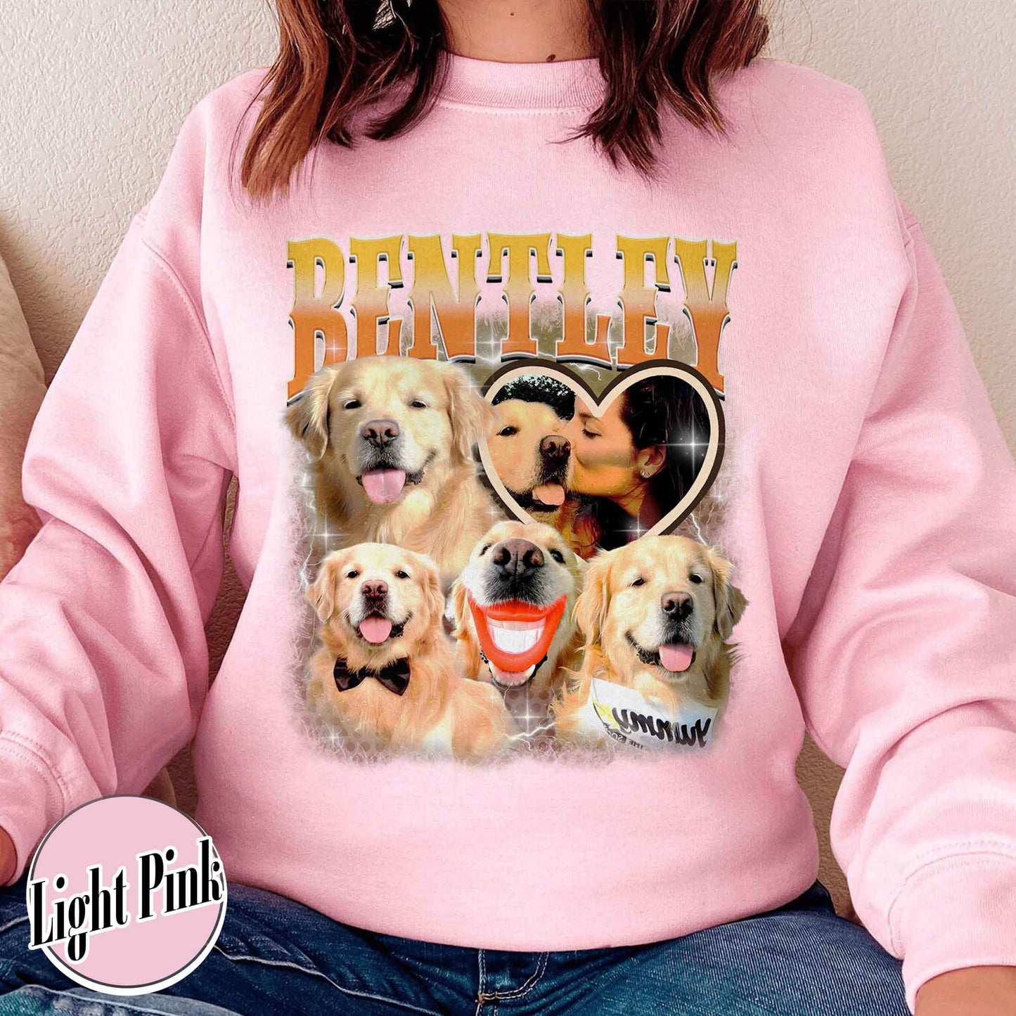 Custom Sweatshirt, Custom Pet Photo Sweatshirt, Custom Retro Dog Bootleg Sweatshirt, Pet Lovers Gift