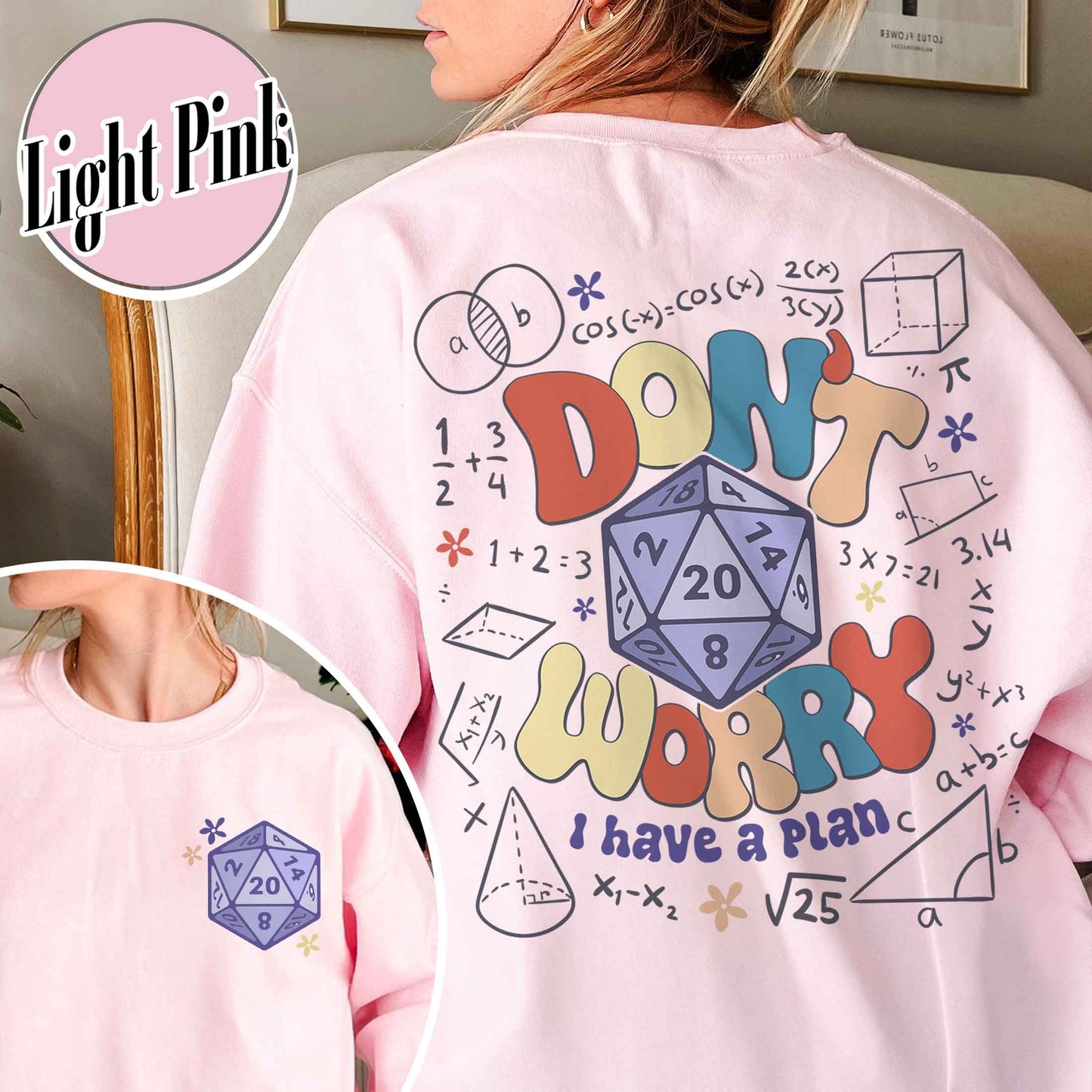 Dont Worry I Have a Plan Sweatshirt, Funny Dnd Dice Set, Gifts for Gamer, Playing Game, Funny Gamer Sweatshirt, DND Sweatshirt, Dnd Gift for Dad