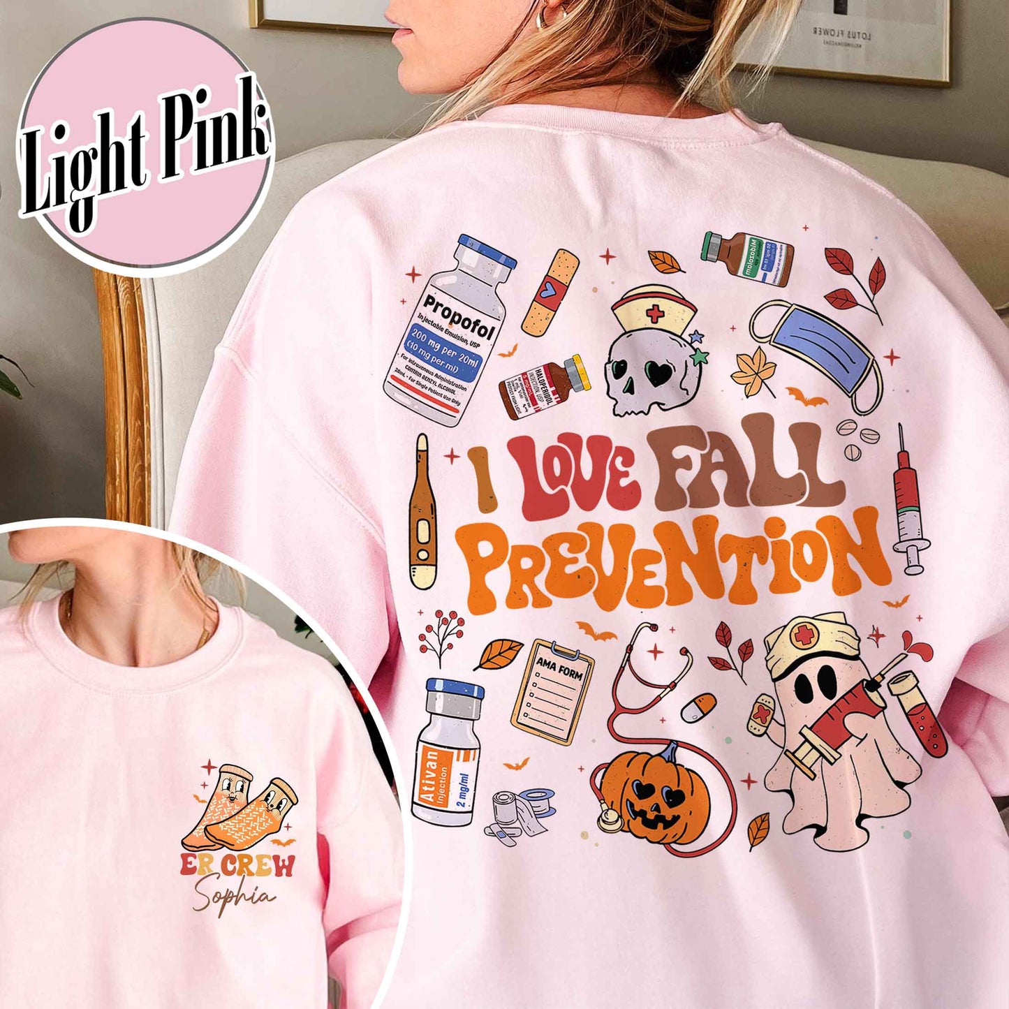 Halloween Nurse Sweatshirt, Custom Fall Nurse Prevention Sweatshirt, Nurse Boo Crew Sweatshirt