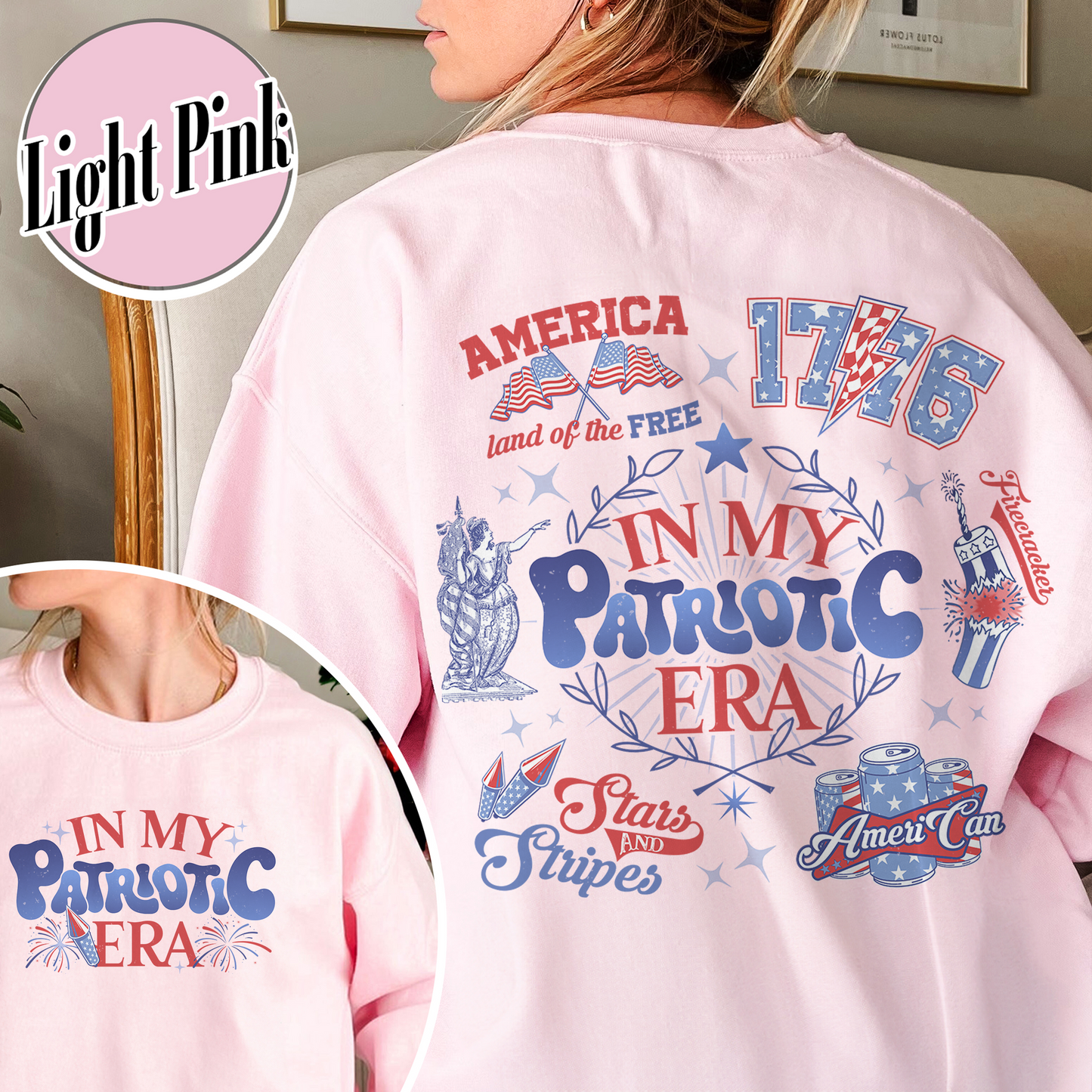 Patriotic Sweatshirt, America Retro Sweatshirt, Red White And Blue, Independence Day, Usa Flag, 4th Of July, Fourth Of July Sweatshirt