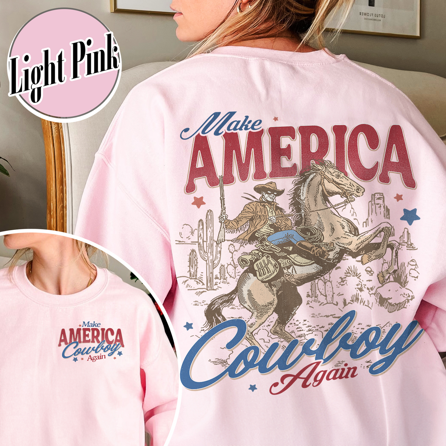 Make America Cowboy Again Sweatshirt, Make America Cowboy Again Sweatshirt, 4th of July Shirts, 4th of July Sweatshirt, 4th of July Western Sweatshirt