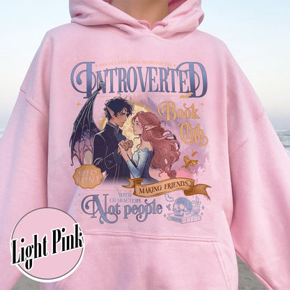 Introverted Book Club Hoodie, Romantasy Readers Society Hoodie, Antisocial Book Club
