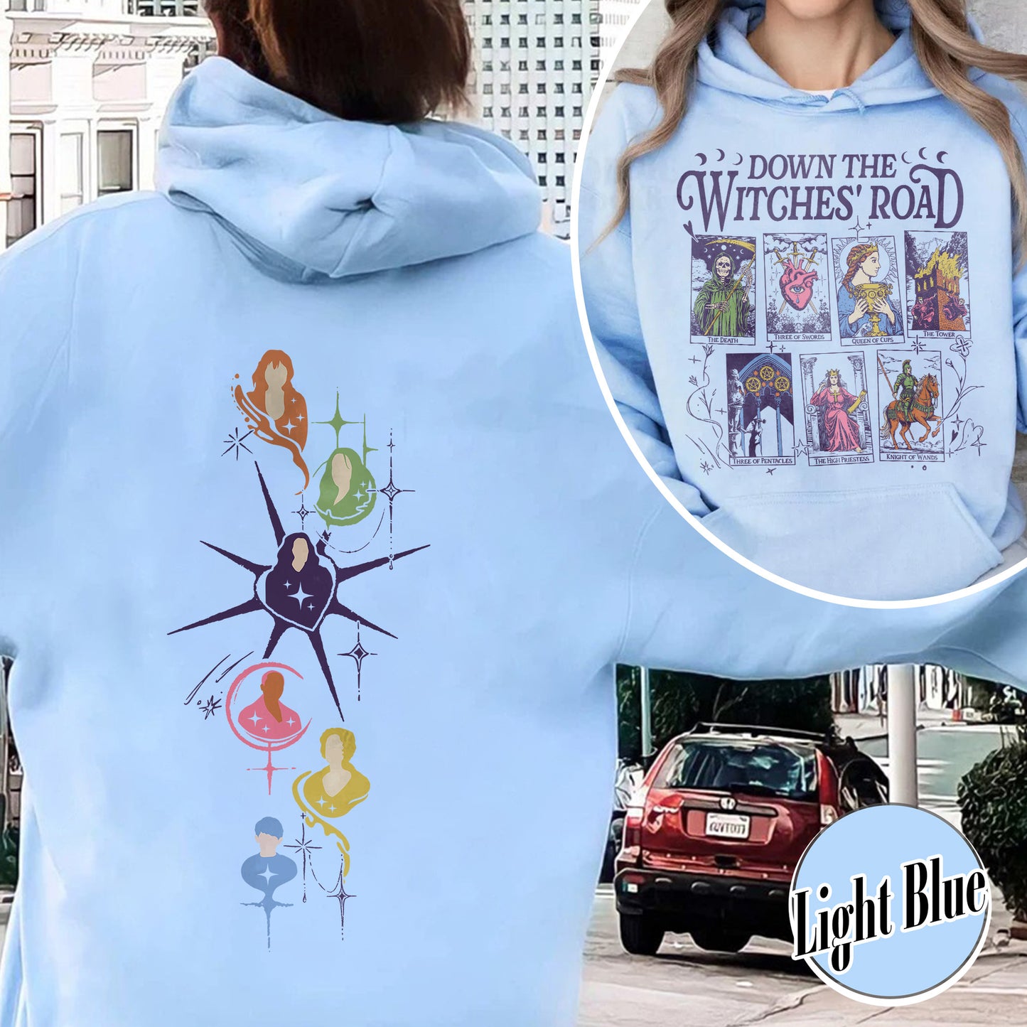 Down The Witches Road Hoodie,Wicca Green Witch Shirt,Down The Witches Road Tarot Cards Shirt,Witch Coven Shirt,All Along Shirt,Witches Shirt