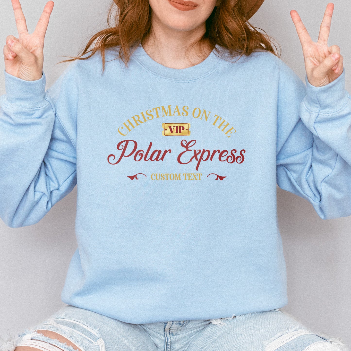 Polar Express Family Christmas Sweatshirt, Custom Matching Holiday Sweatshirt, Personalized Christmas Sweatshirt