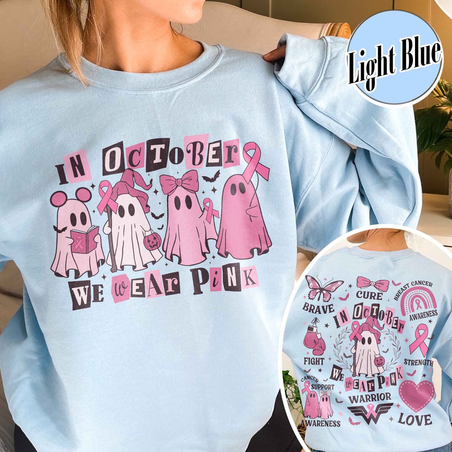 Breast Cancer Awareness Sweatshirt, Breast Cancer Support Squad Sweatshirt, in October We Wear Pink Sweatshirt