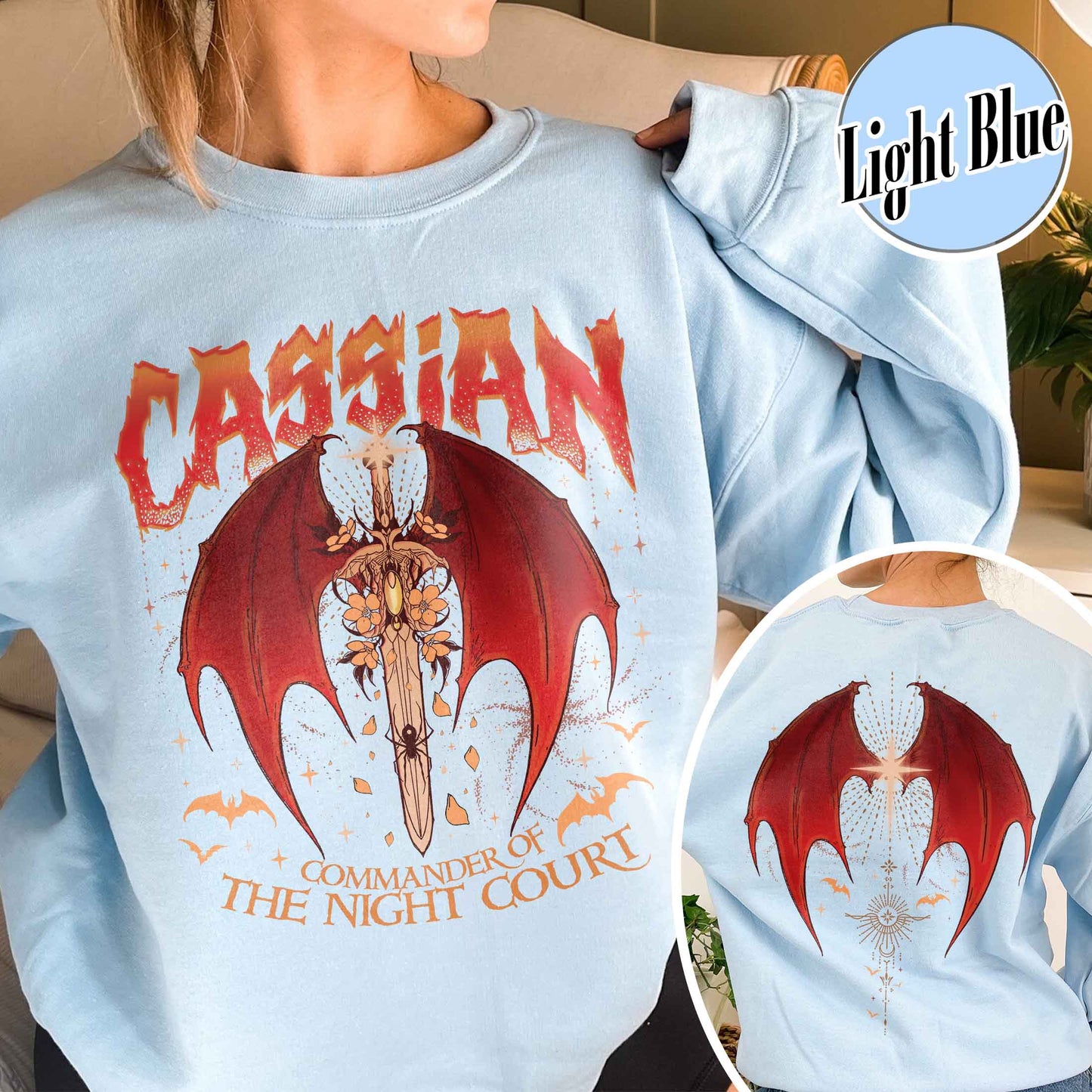 Acotar Sweatshirt Cassian, Velaris City Of Starlight Acotar Two-sided Sweatshirt, The Night Court Sweatshirt, Court Of Dreams, Cassian, Booklover Sweatshirt