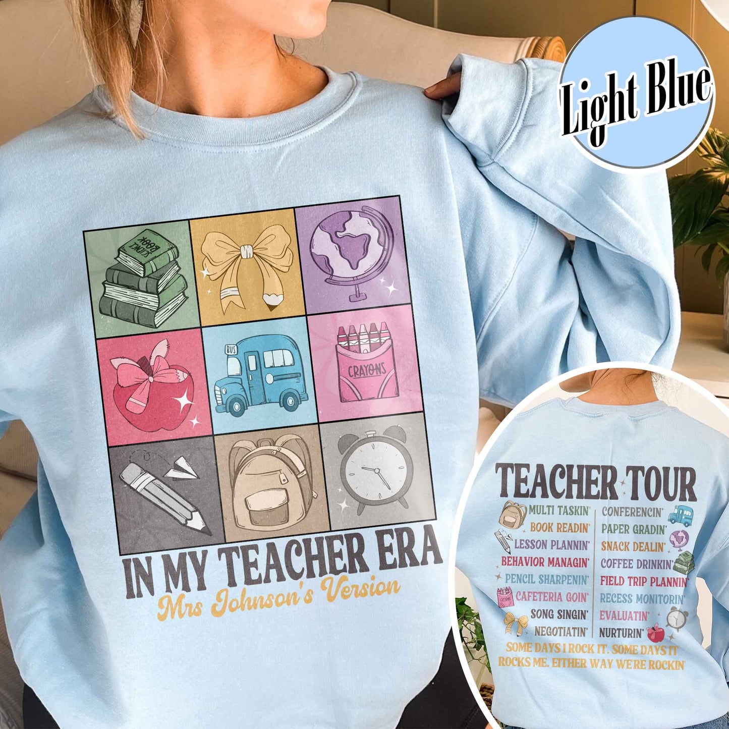 Back to School Sweatshirt, Custom Name Teacher Sweatshirt, Abcd Teacher Tour Sweatshirt, Gift for Teacher