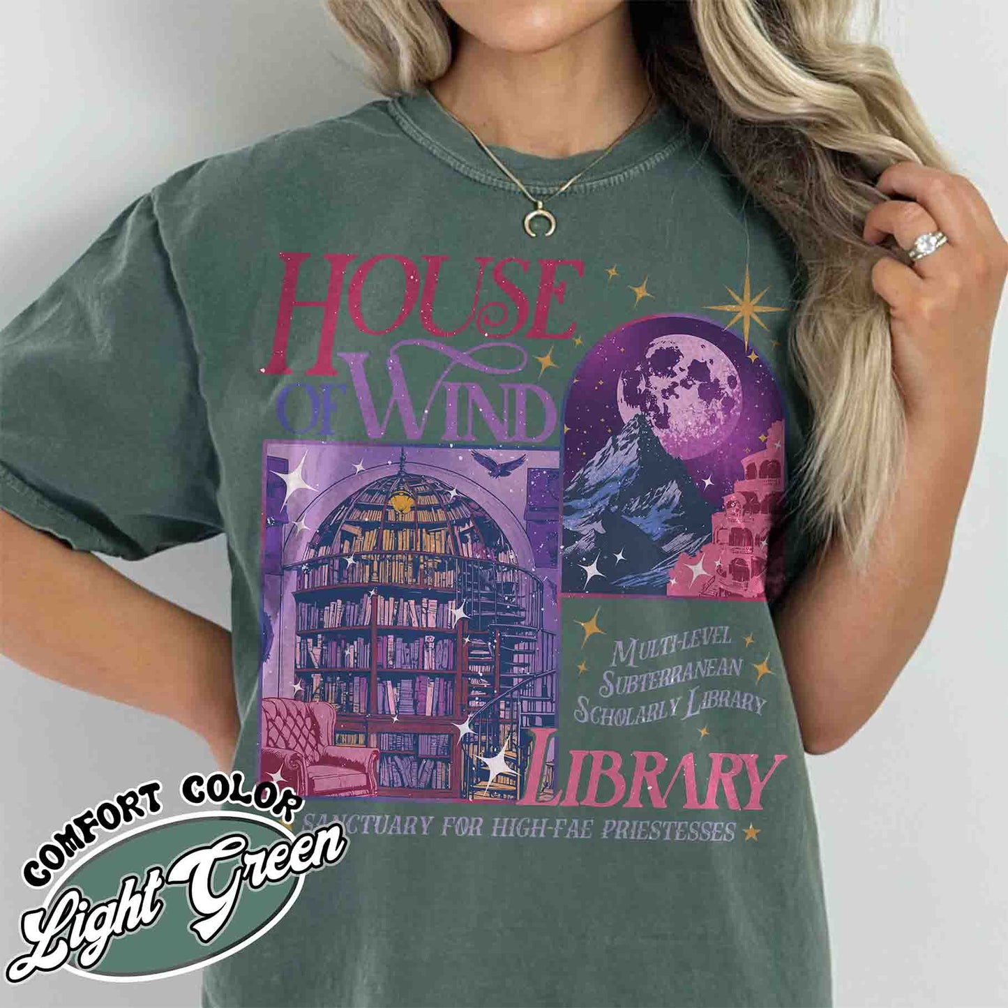 House of Wind Comfort Colors Shirt, House of Wind Library, House of Wind Book Club Shirt, Library Velaris Shirt, ACOTAR Shirt, Bookish Shirt