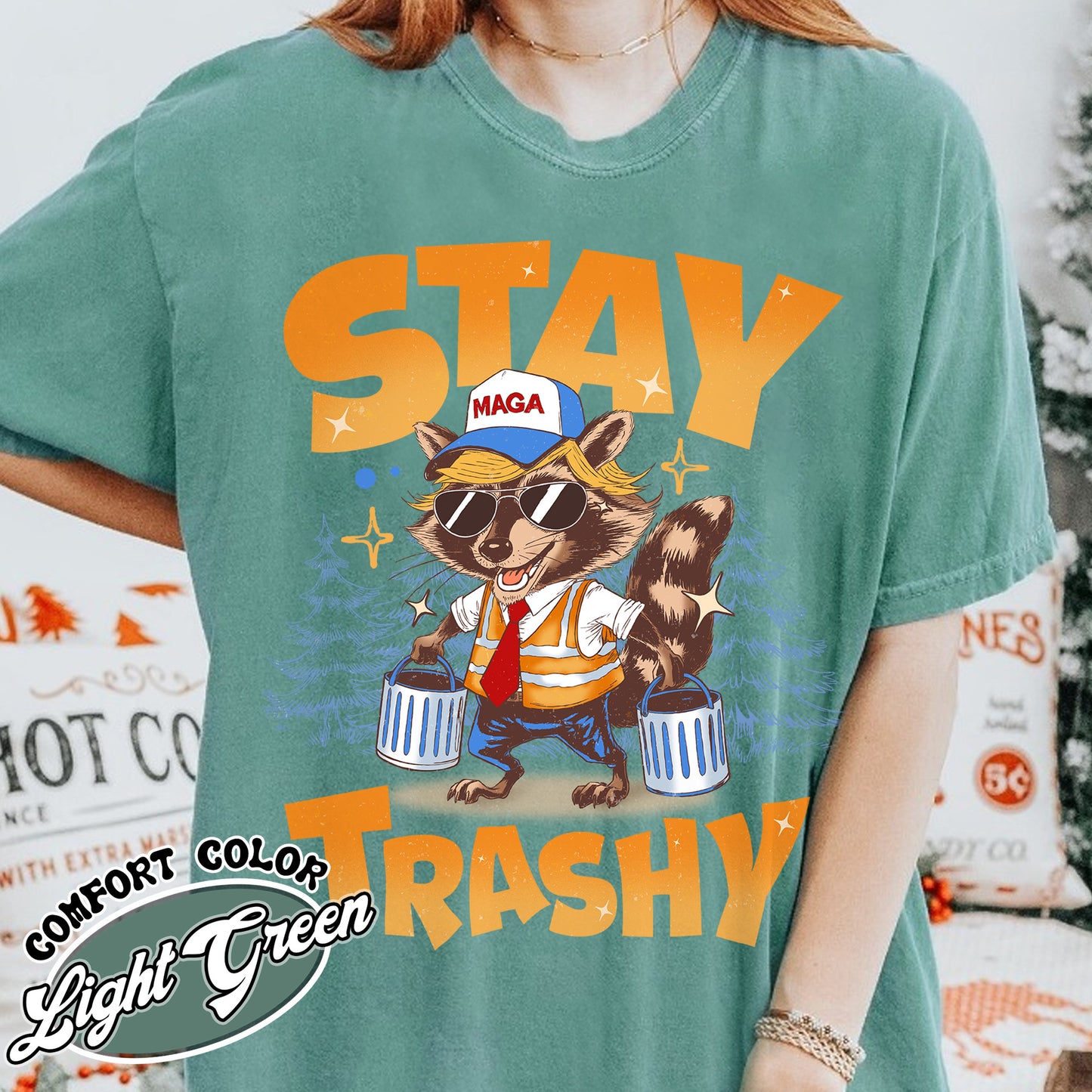 Stay Trashy Raccoon Comfort Color Shirt, Garbage Man in Trash Truck Shirt, Raccoon Support Shirt, Time To Take Out the Garbage Shirt, Garbage Team Shirt