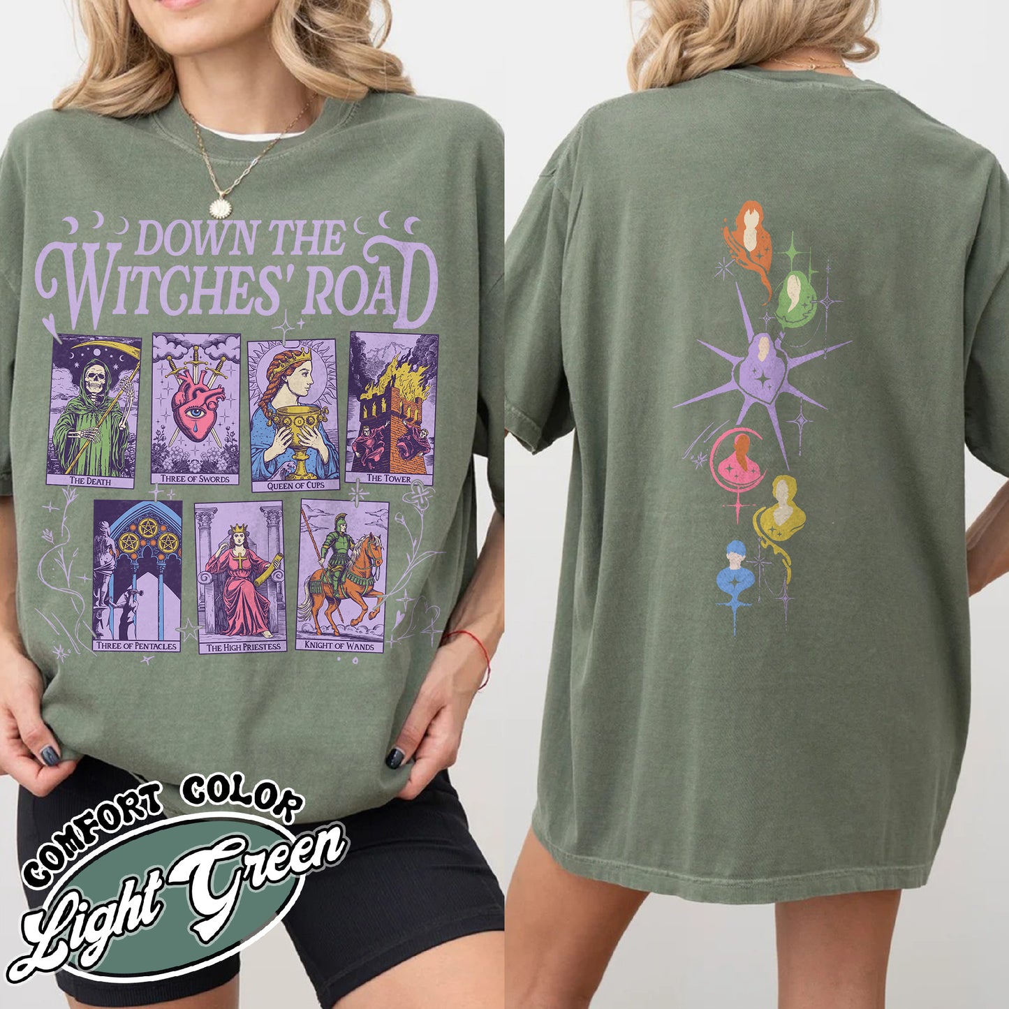 Down The Witches Road Shirt,Wicca Green Witch Shirt,Down The Witches Road Tarot Cards Shirt,Witch Coven Shirt,All Along Shirt,Witches Shirt