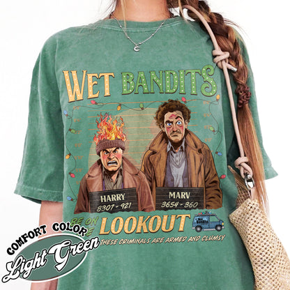 Wanted the Wet Bandits Comfort Color Shirt, Christmas Shirt, Retro Funny Christmas Shirt, Christmas 90s Movies Shirt, Christmas Movies, Merry Christmas