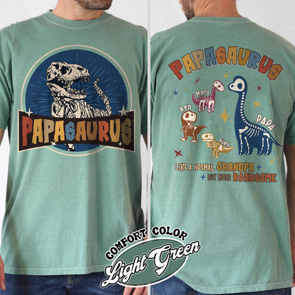 Papasaurus Shirt, Custom Papasaurus Shirt, Personalized Grandpasaurus Like a Normal Grandpa but More Roarsome Shirt, Papa Shirt, Fathers Day