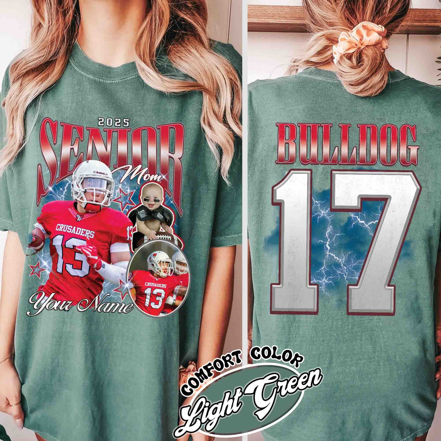 Custom Senior Football Mom Shirt, Senior Football Mom 2025, Mom of a Senior Football, Custom Football Shirt With Photo, Bootleg Sports Shirt