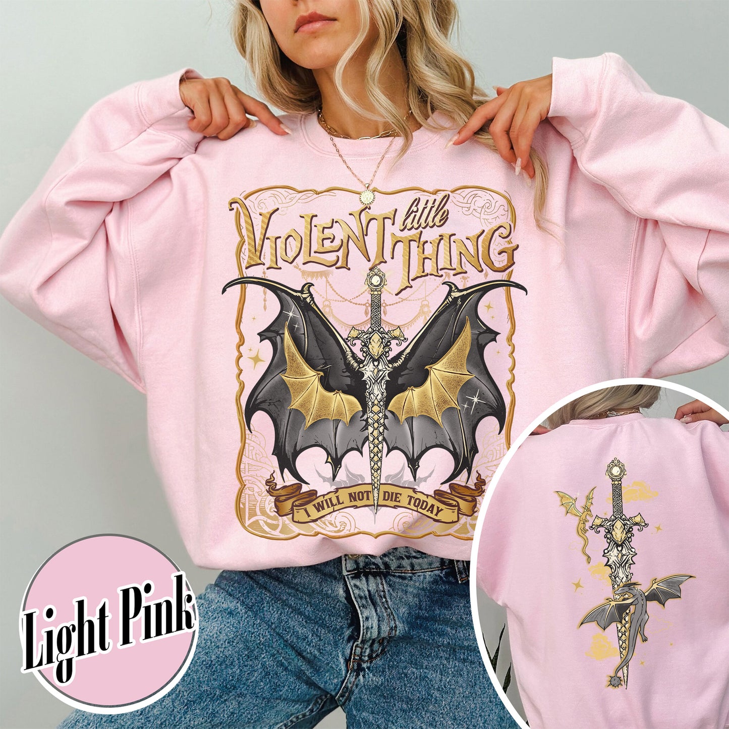 Violent Little Thing Sweatshirt, Violent Little Thing Sweatshirt, I Will Not Die Today, Basgiath War College Dragon Rider Sweatshirt, Dragon Rider Sweatshirt