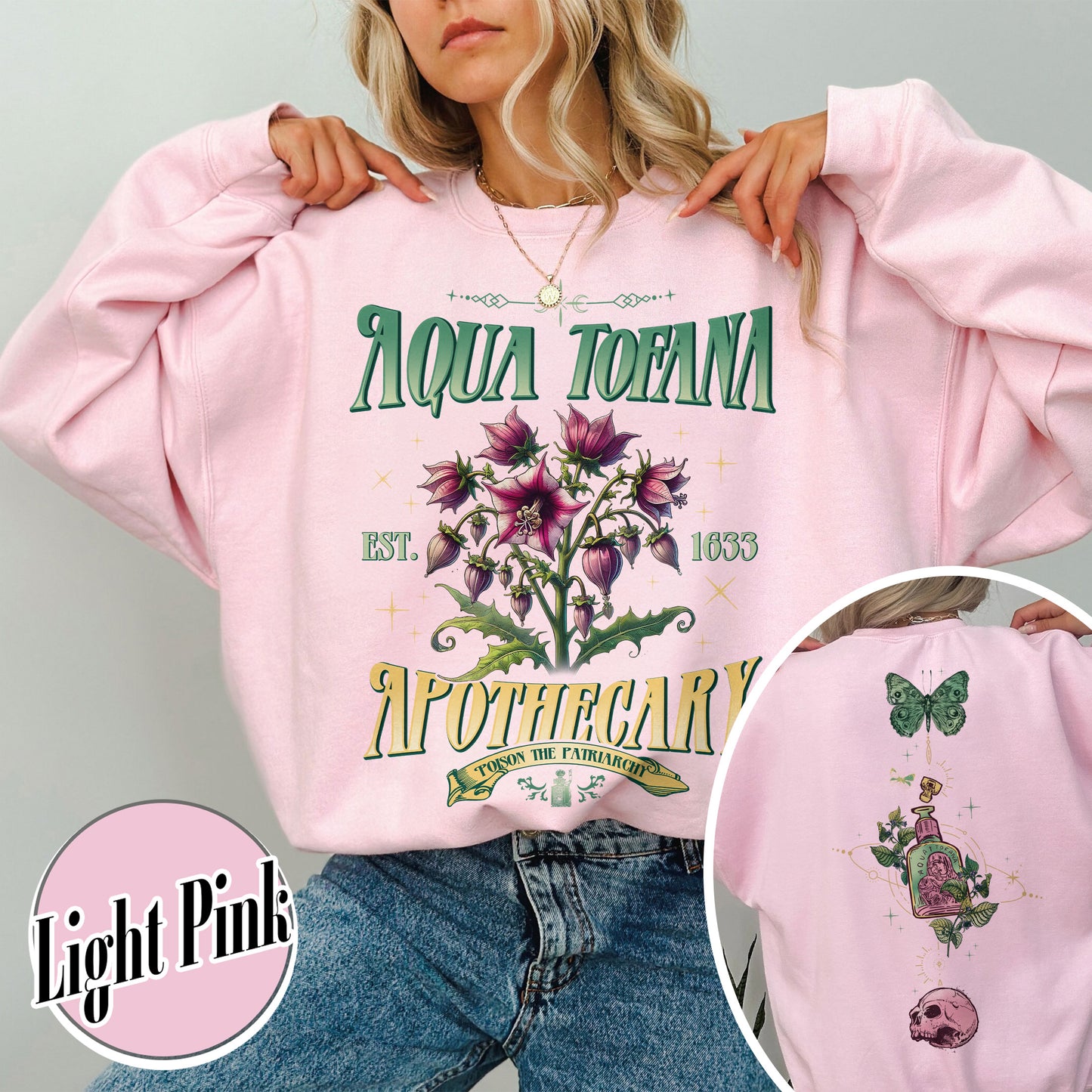 Aqua Tofana Apothecary Sweatshirt, Aqua Tofana Sweatshirt, Funny Feminist Aqua Tofana Apothecary Sweatshirt, Poison the Patriarchy, Womens Rights Sweatshirt