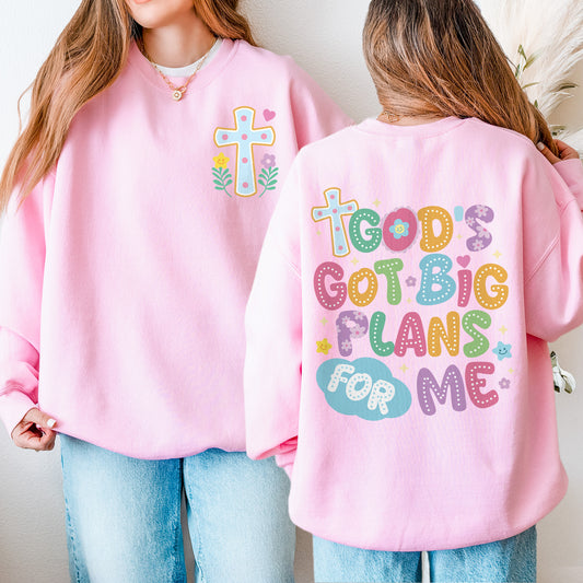 God’s Got Big Plans For Me Sweatshirt, Christian Kids Sweatshirt, Faith Graphic Sweatshirt, Religious Gift Sweatshirt