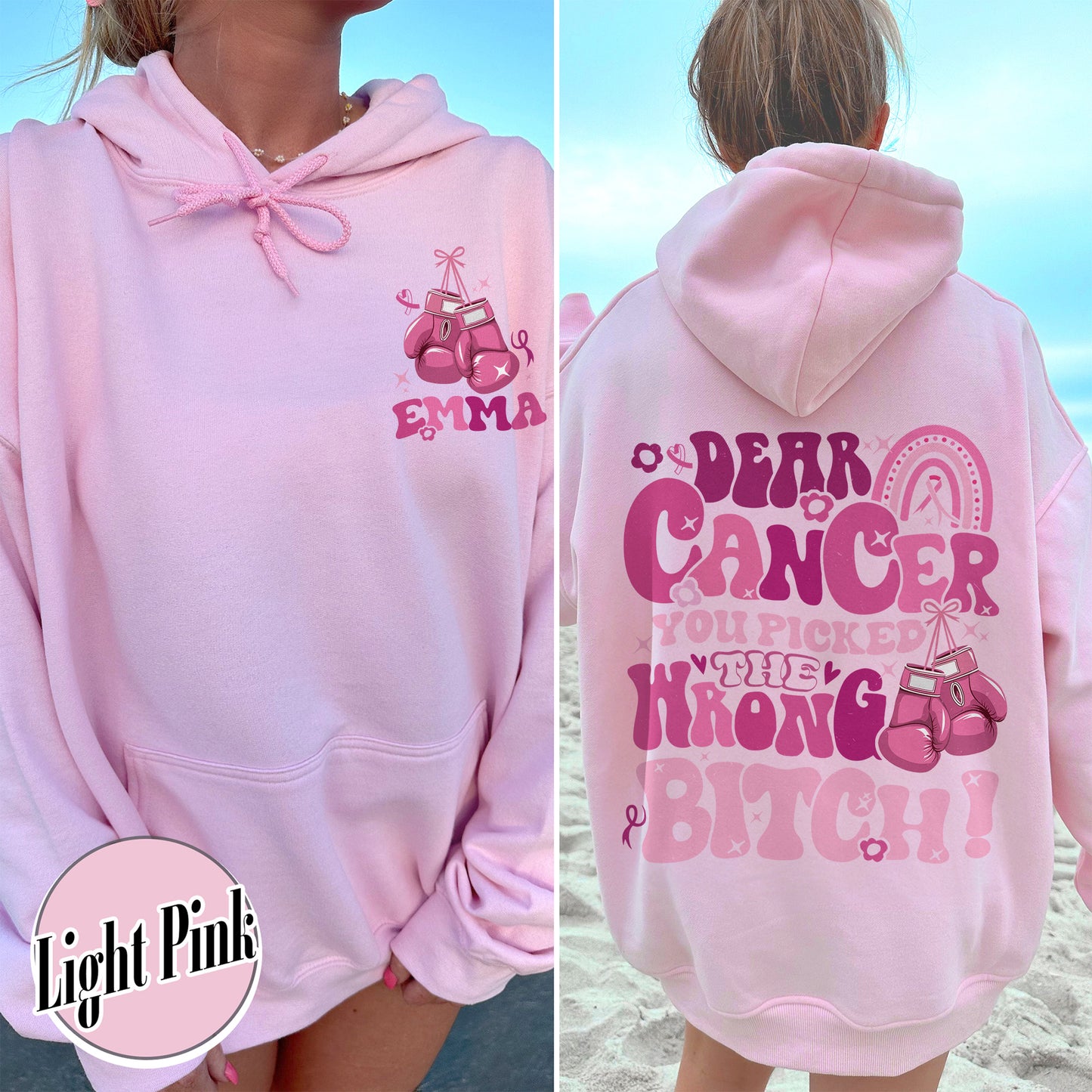 Cancer Awareness Hoodie, Dear Cancer, You Picked the Wrong Bitch Hoodie, Funny Cancer Hoodie, Breast Cancer Support, Cancer Hoodie, Cancer Gift