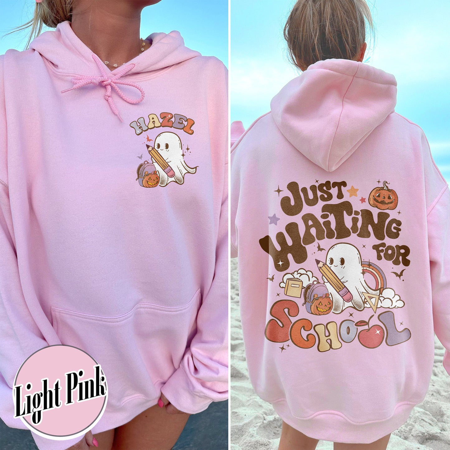 Halloween Hoodie, Waiting for Back to School Hoodie, Custom Halloween Teacher Hoodie