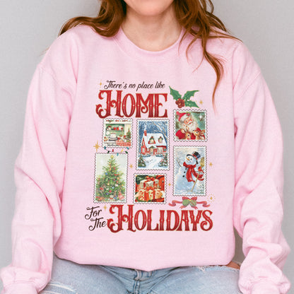 Home for the Holidays Sweatshirt: Vintage Christmas Sweatshirt, Merry Xmas Sweatshirt, Festive Family Xmas Sweatshirt