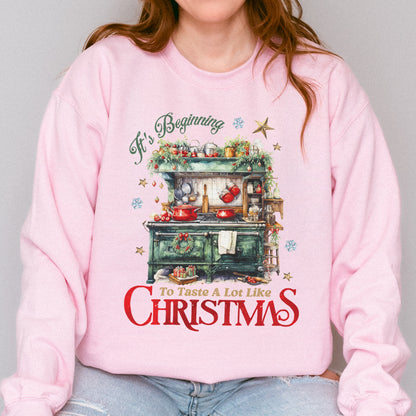 Christmas Kitchen Sweatshirt: It’s Beginning to Taste Like Christmas, Cozy Christmas Baking Sweatshirt