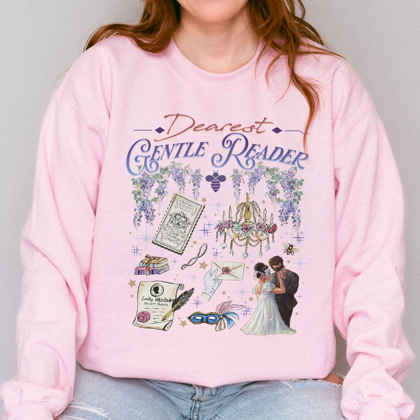 Dearest Gentle Reader, Regency Romance Aesthetic, Bridgerton Inspired Gift for Book Lovers Sweatshirt