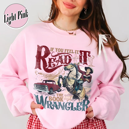 Bookish Sweatshirt, Book Wrangler Sweatshirt, Western Cowboy Sweatshirt, Country Bookish Sweatshirt