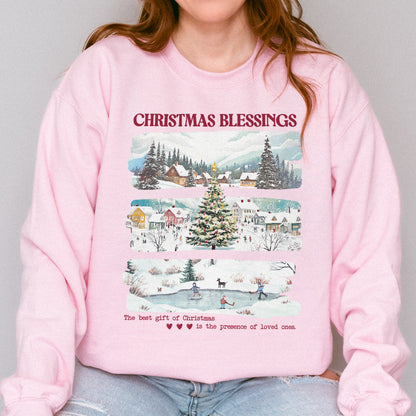 Merry Christmas Sweatshirt: Christmas Blessings Sweatshirt, Cute Santa Sweatshirt, Xmas Sweatshirt