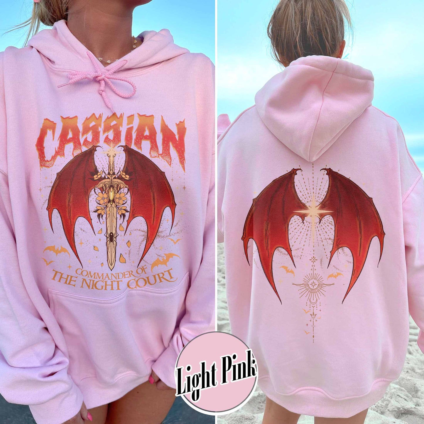 Acotar Hoodie Cassian, Velaris City Of Starlight Acotar Two-sided Hoodie, The Night Court Hoodie, Court Of Dreams, Cassian, Booklover Hoodie