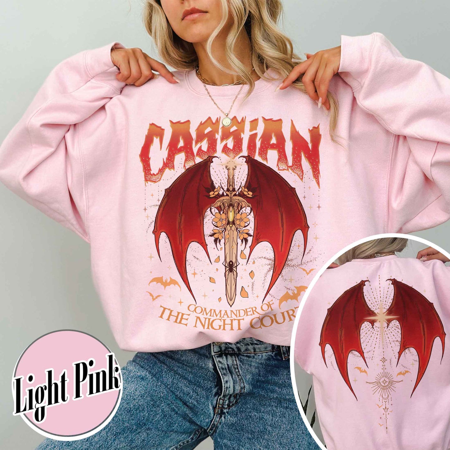 Acotar Sweatshirt Cassian, Velaris City Of Starlight Acotar Two-sided Sweatshirt, The Night Court Sweatshirt, Court Of Dreams, Cassian, Booklover Sweatshirt