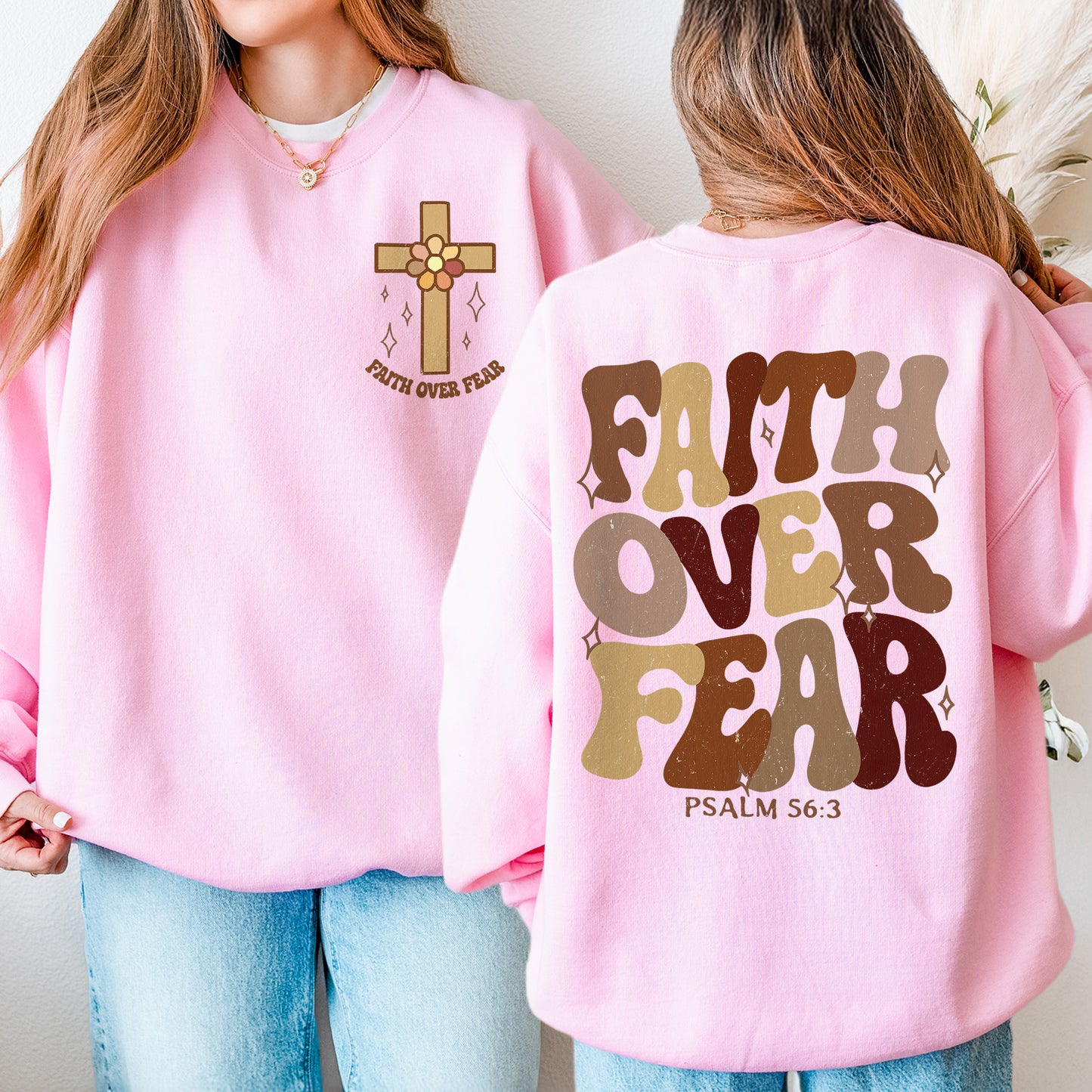 Faith Over Fear Christian Psalm Sweatshirt