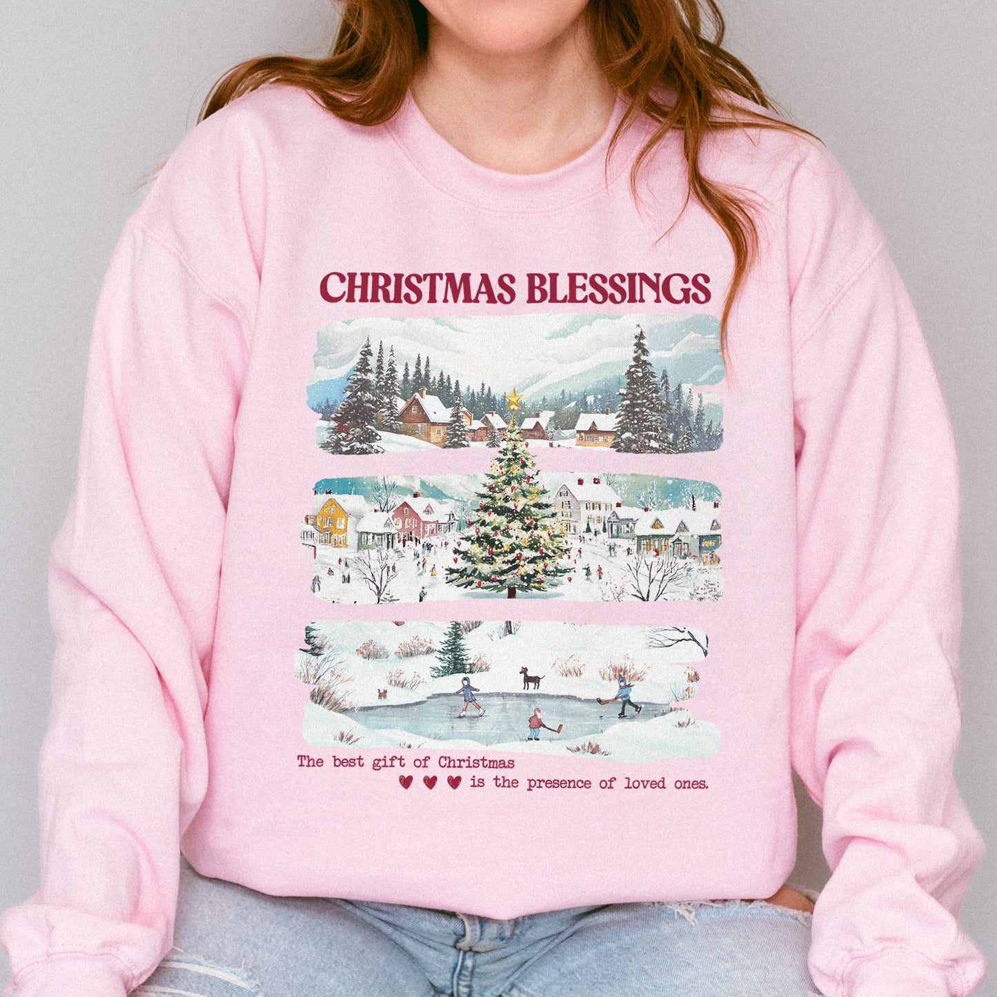 Merry Christmas Sweatshirt: Christmas Blessings Sweatshirt, Cute Santa Sweatshirt, Xmas Sweatshirt