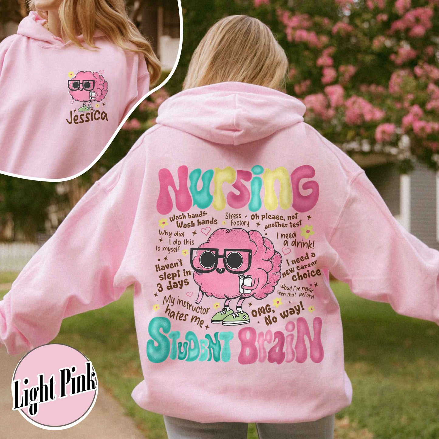 Nurse Hoodie, Nursing Student Brain Hoodie, for Work Rn Hoodie, Registered Nurse Hoodie