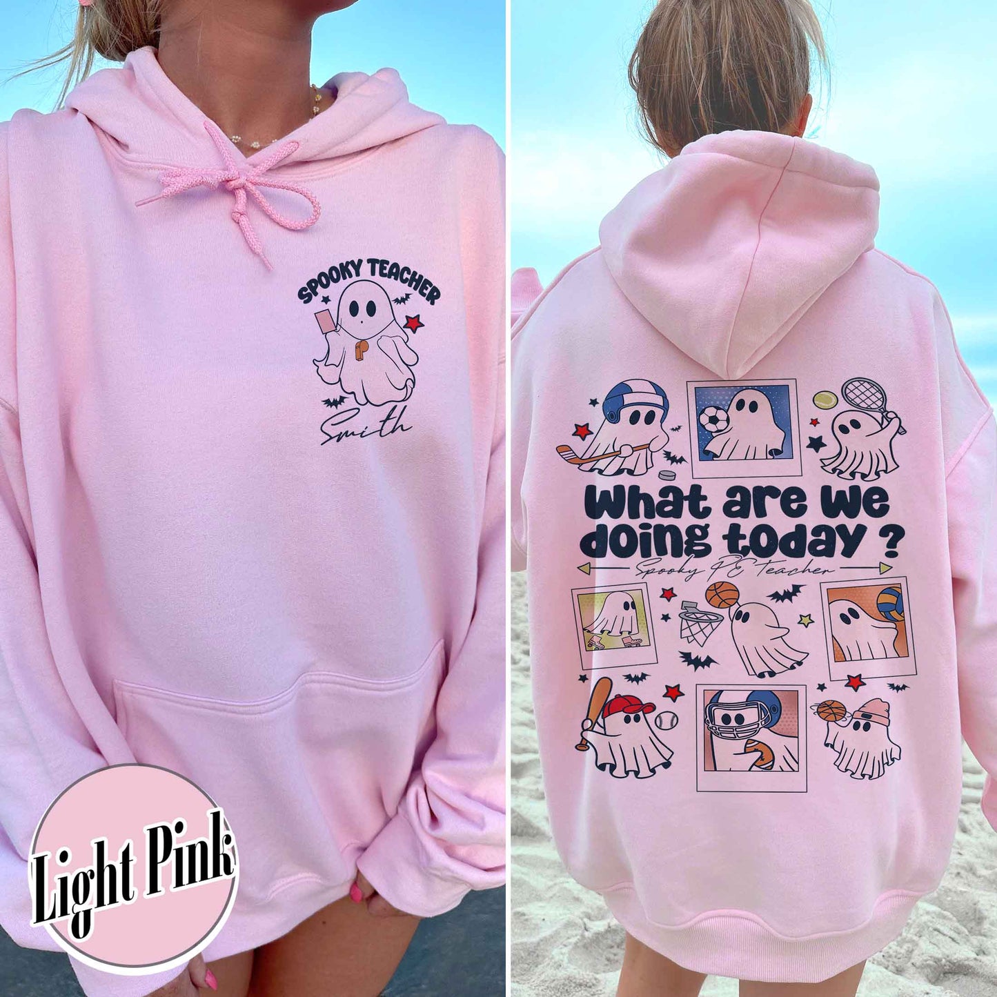 Halloween PE Teacher Hoodie, Pe Teacher Coach Ghost Hoodie, Spooky PE Teacher Hoodie