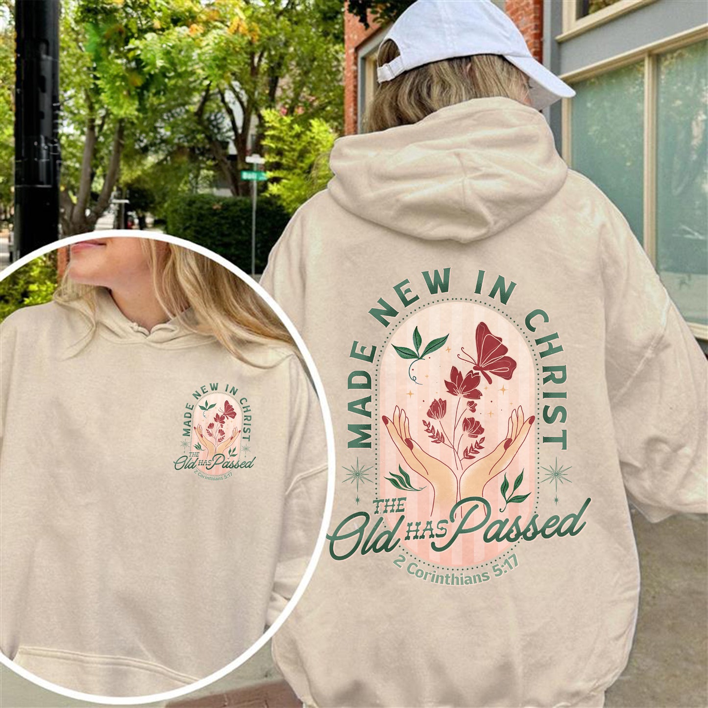 Made New in Christ Hoodie – 2 Corinthians 5:17 Bible Verse Hoodie, Christian Faith Hoodie