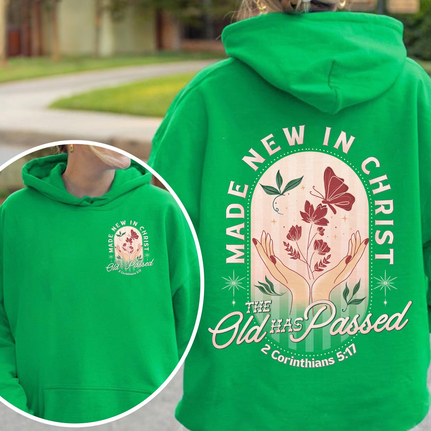 Made New in Christ Hoodie – 2 Corinthians 5:17 Bible Verse Hoodie, Christian Faith Hoodie